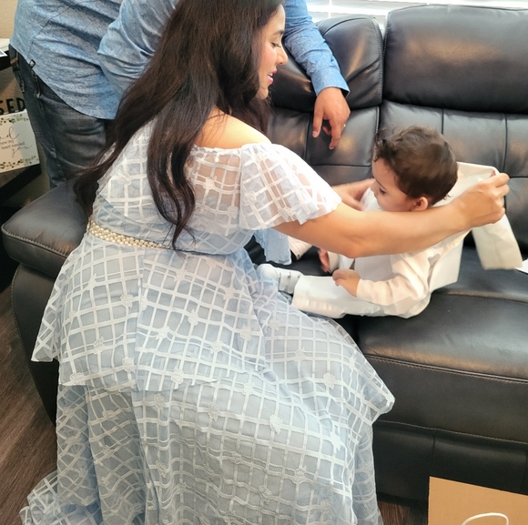 Off the shoulder layered long dress - Picture 12 of 13